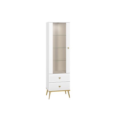 moderní bílá vitrina gordon 02, v nadčasovém designu