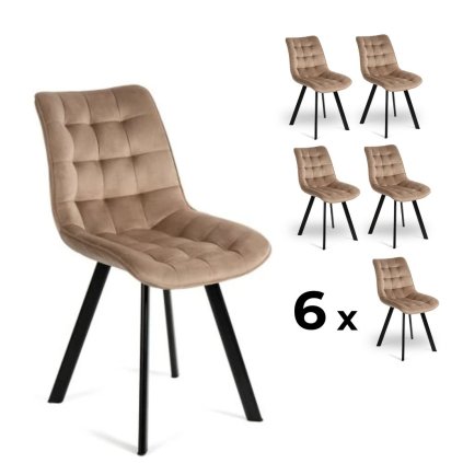 designová židle freya bezova 6 kusů