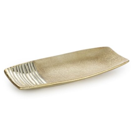585456 dekoracny tanier elara zlata 33 x 14 x 4 cm