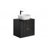 Koupelnová skříňka s umyvadlem a deskou ADEL Black DU60/1 | 60 cm