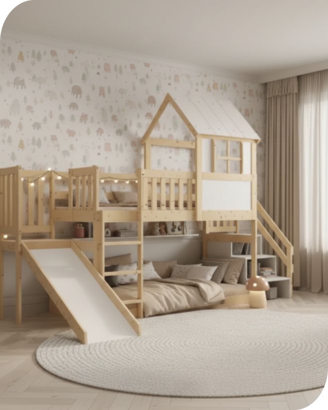 🔥 Chcete z dětského pokoje vytvořit místo plné radosti a dobrodružství? Dětská patrová postel ANTRESOLA je snem každého...