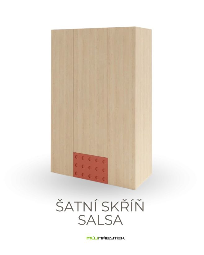 🧡 Šatní skříň, která spojuje pořádek a styl? Přesně taková je SALSA – jedinečný kousek, který kombinuje přírodní vzhled...